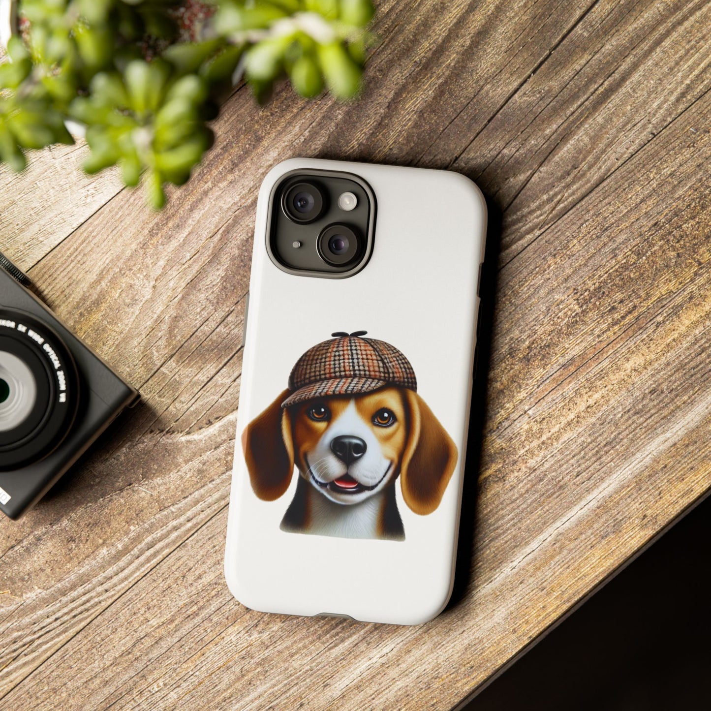Beagle Wearing a Deerstalker Hat - Tough Phone Case