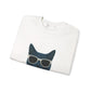 Russian Blue Cat Wearing Sunglasses - Adult Crewneck Sweatshirt