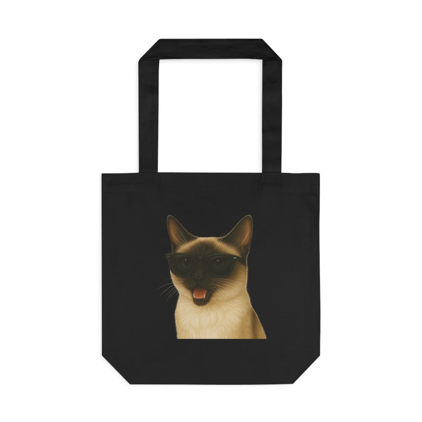 Siamese Cat Wearing Sunglasses Cotton Tote Bag