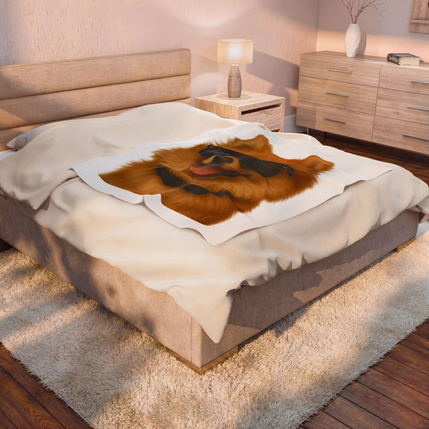 Pomeranian Wearing Sunglasses - Sherpa Blanket
