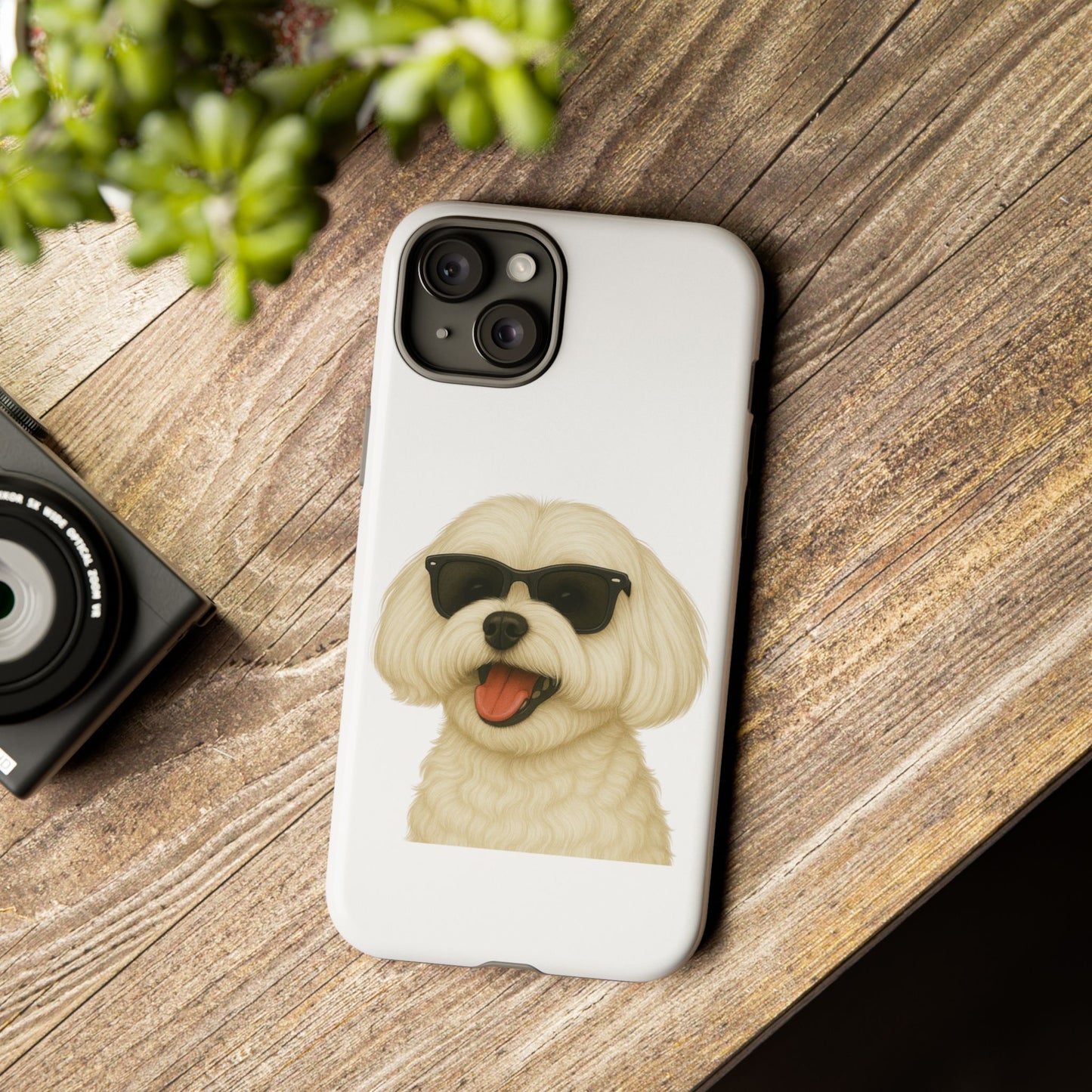 Maltese Wearing Sunglasses - Tough Phone Case