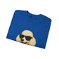 White Poodle Wearing Sunglasses - Adult Crewneck Sweatshirt