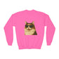 Domestic Longhaired Calico Cat Wearing Sunglasses - Youth Sweatshirt