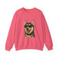 Siberian Husky Wearing Sunglasses - Adult Crewneck Sweatshirt