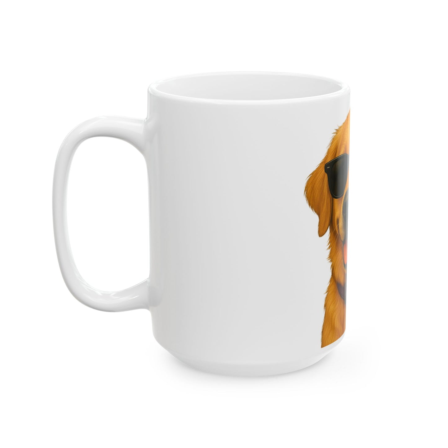 Golden Retriever Wearing Sunglasses Ceramic Mug