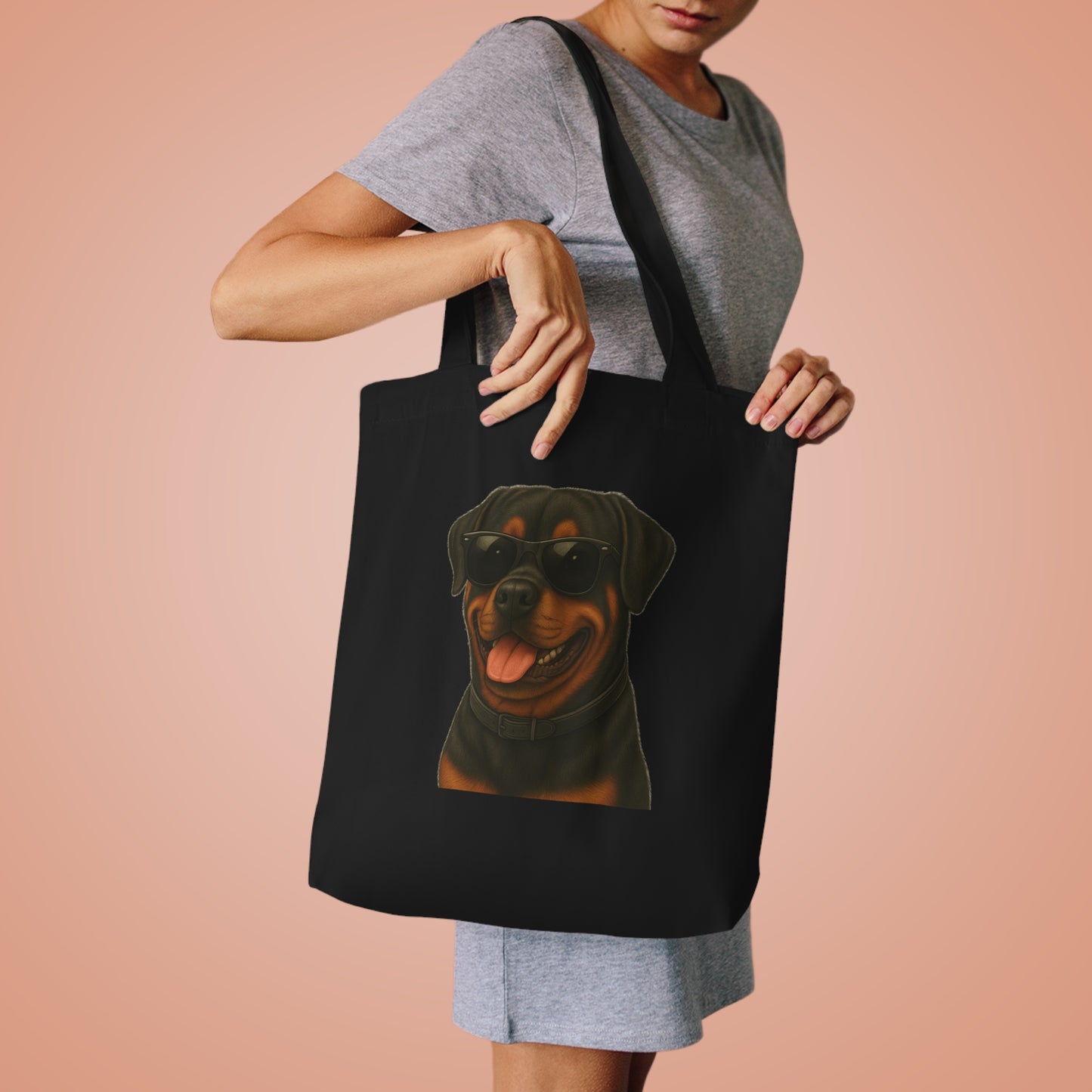 Rottweiler Wearing Sunglasses Cotton Tote Bag