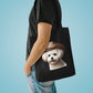 Maltese Wearing a Cowgirl Hat - Cotton Tote Bag