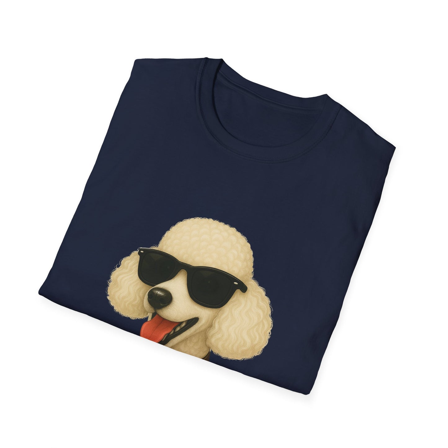 White Poodle Wearing Sunglasses - Adult T-Shirt