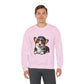 Cute Corgi Wearing A Train Conductors Hat- Adult Crewneck Sweatshirt - Too Cute Pets