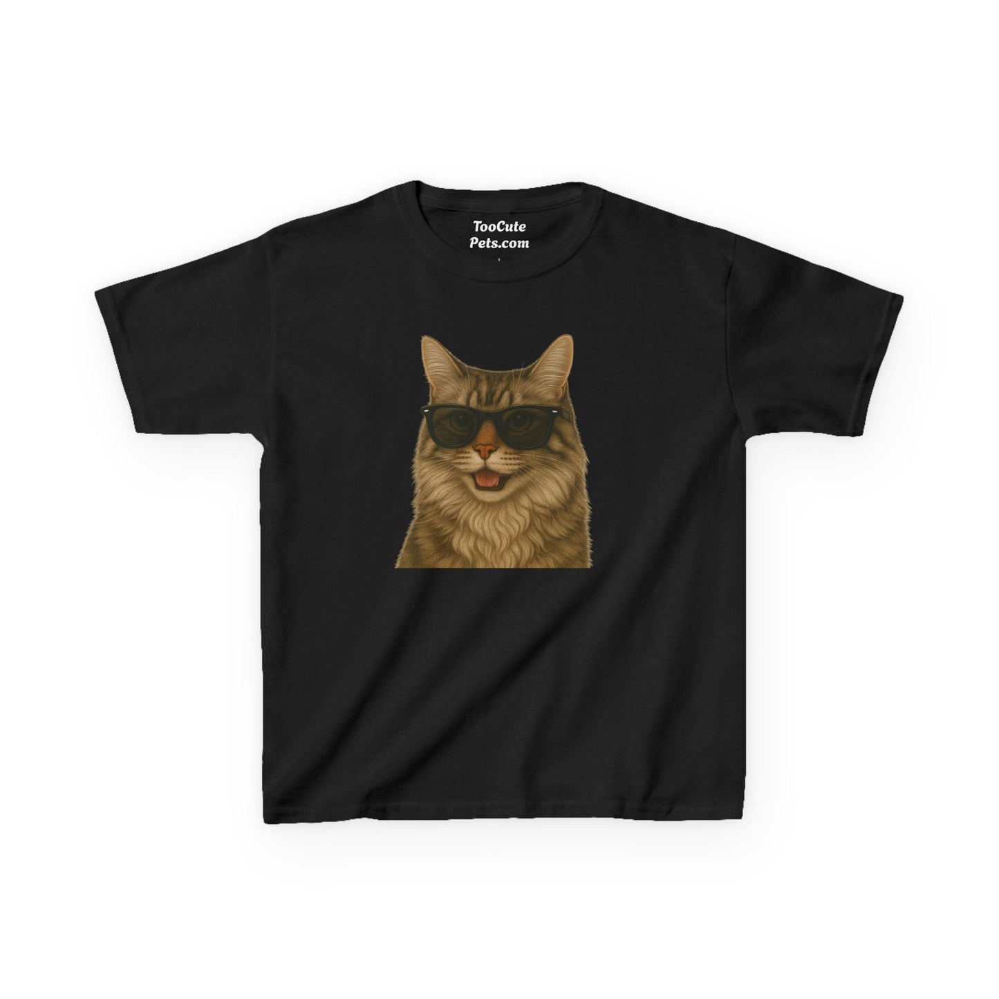 Siberian Cat Wearing Sunglasses Kids Tee