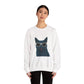 Russian Blue Cat Wearing Sunglasses - Adult Crewneck Sweatshirt