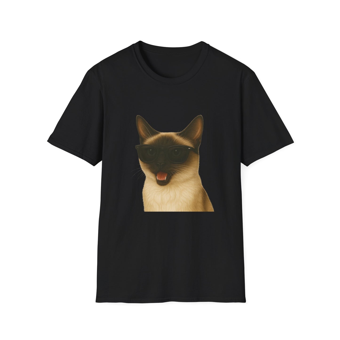 Siamese Cat Wearing Sunglasses - Adult T-Shirt