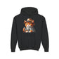 Tabby Cat Dressed In A Suit and Fedora Hat Youth Hoodie - Too Cute Pets