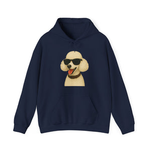 White Poodle Wearing Sunglasses - Adult Hoodie
