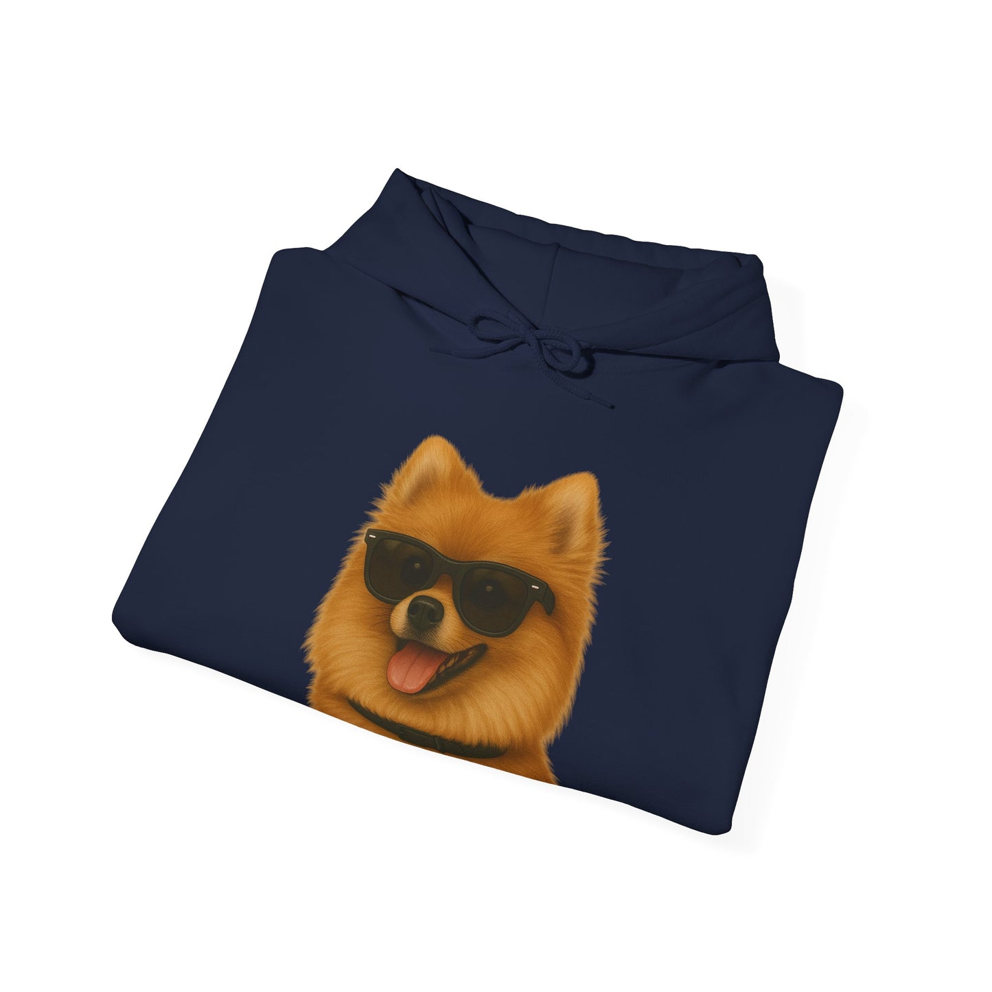Pomeranian Wearing Sunglasses - Adult Hoodie