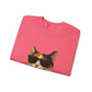 Calico Shorthair Cat Wearing Sunglasses - Adult Crewneck Sweatshirt