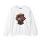 Brown Labrador Wearing Tweed Flat Cap- Adult Crewneck Sweatshirt - Too Cute Pets