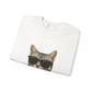 American Shorthair Silver Tabby Wearing Sunglasses - Adult Crewneck Sweatshirt