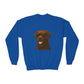 Brown Labrador Retriever Wearing Sunglasses - Youth Crewneck Sweatshirt