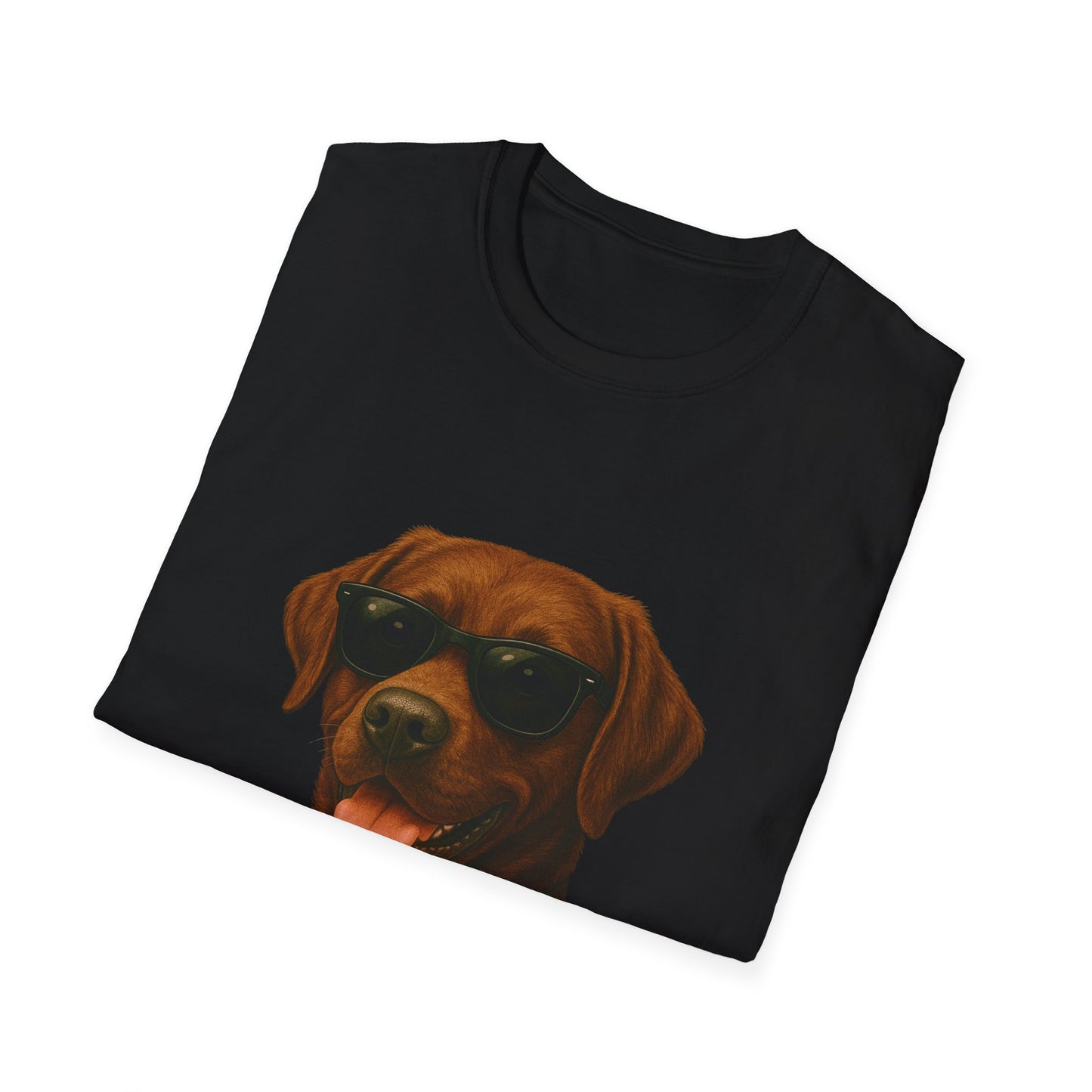 Brown Labrador Retriever Wearing Sunglasses - Adult T-Shirt