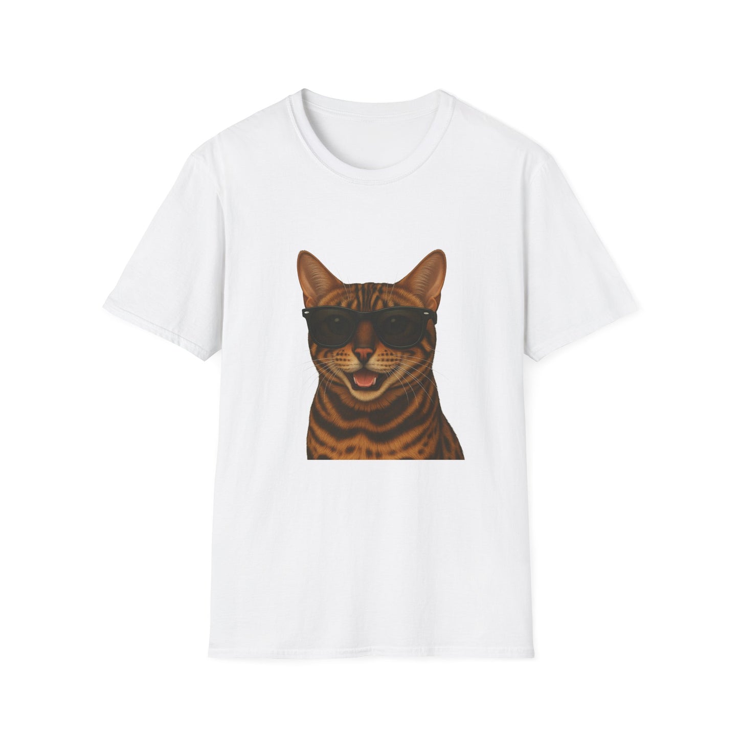 Bengal Cat Wearing Sunglasses - Adult T-Shirt