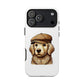 Golden Retriever Wearing a Newsboy Cap - Tough Phone Case