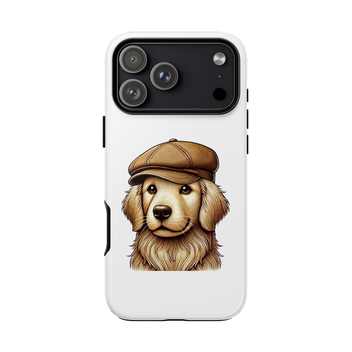 Golden Retriever Wearing a Newsboy Cap - Tough Phone Case