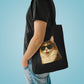Calico Cat Wearing Sunglasses Cotton Tote Bag