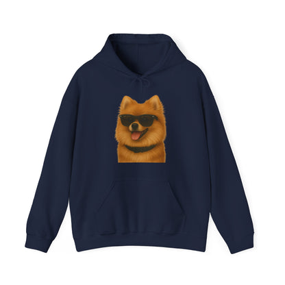 Pomeranian Wearing Sunglasses - Adult Hoodie