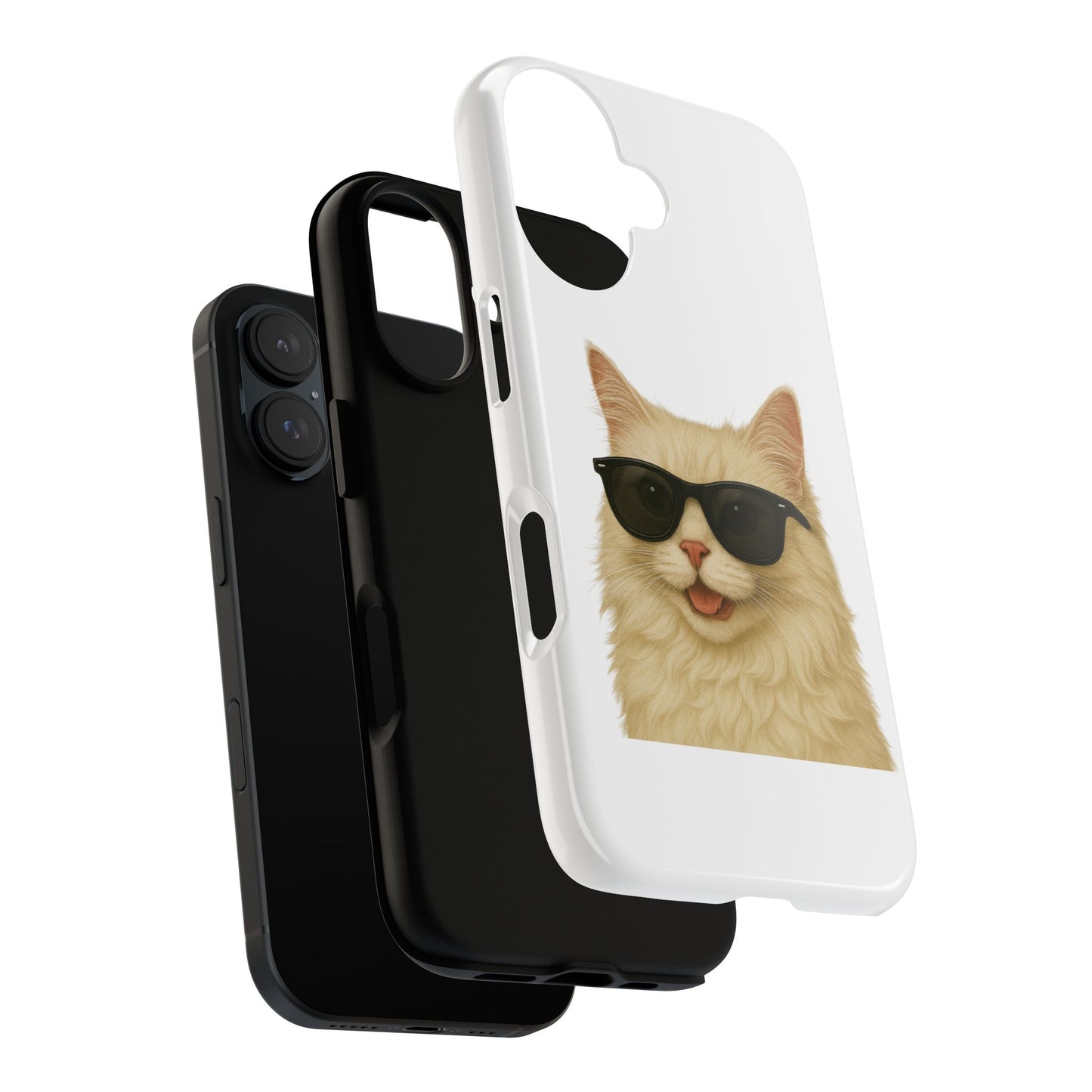 Cream Longhair Cat Wearing Sunglasses - Tough Phone Case