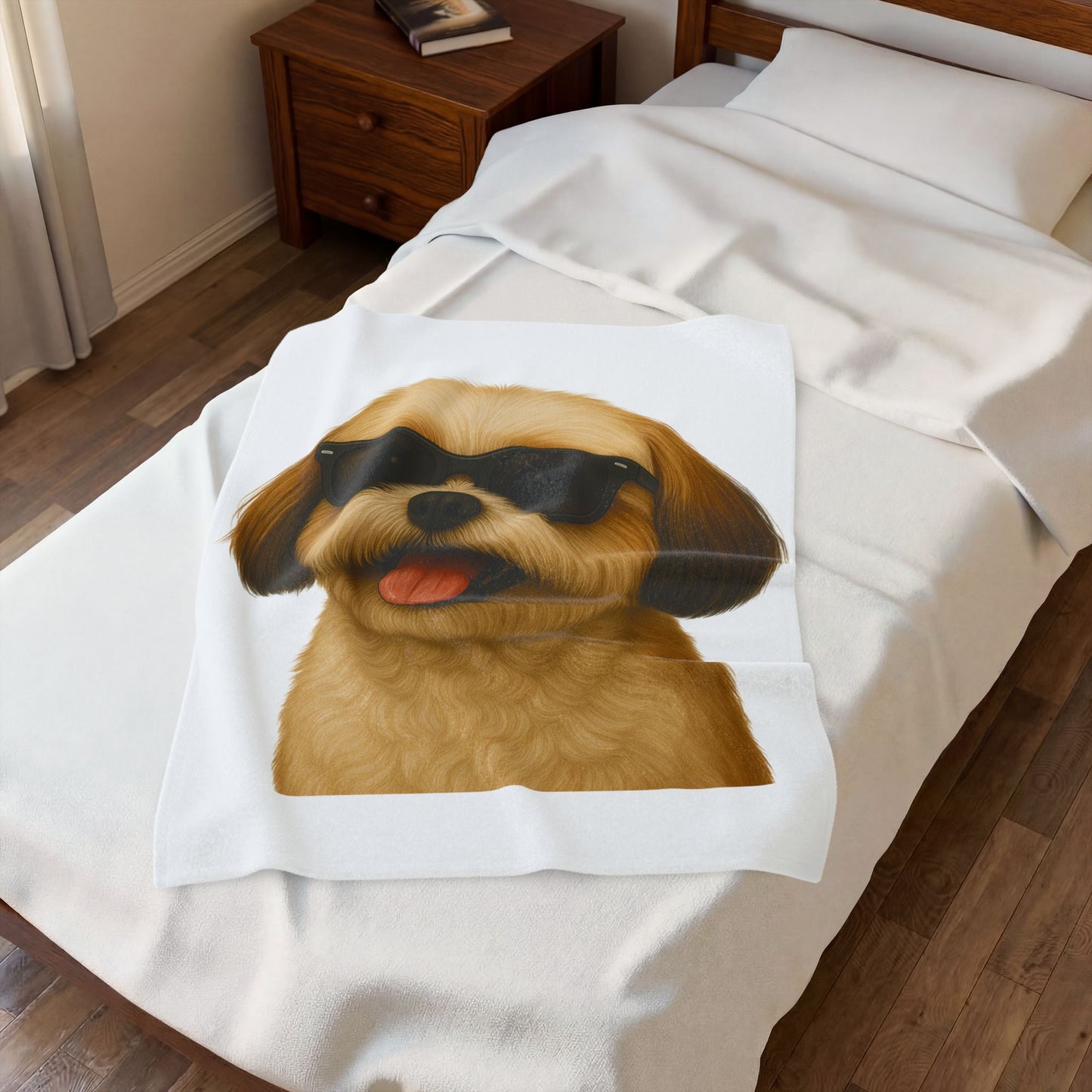 Shih Tzu Wearing Sunglasses - Sherpa Blanket