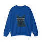Russian Blue Cat Wearing Sunglasses - Adult Crewneck Sweatshirt