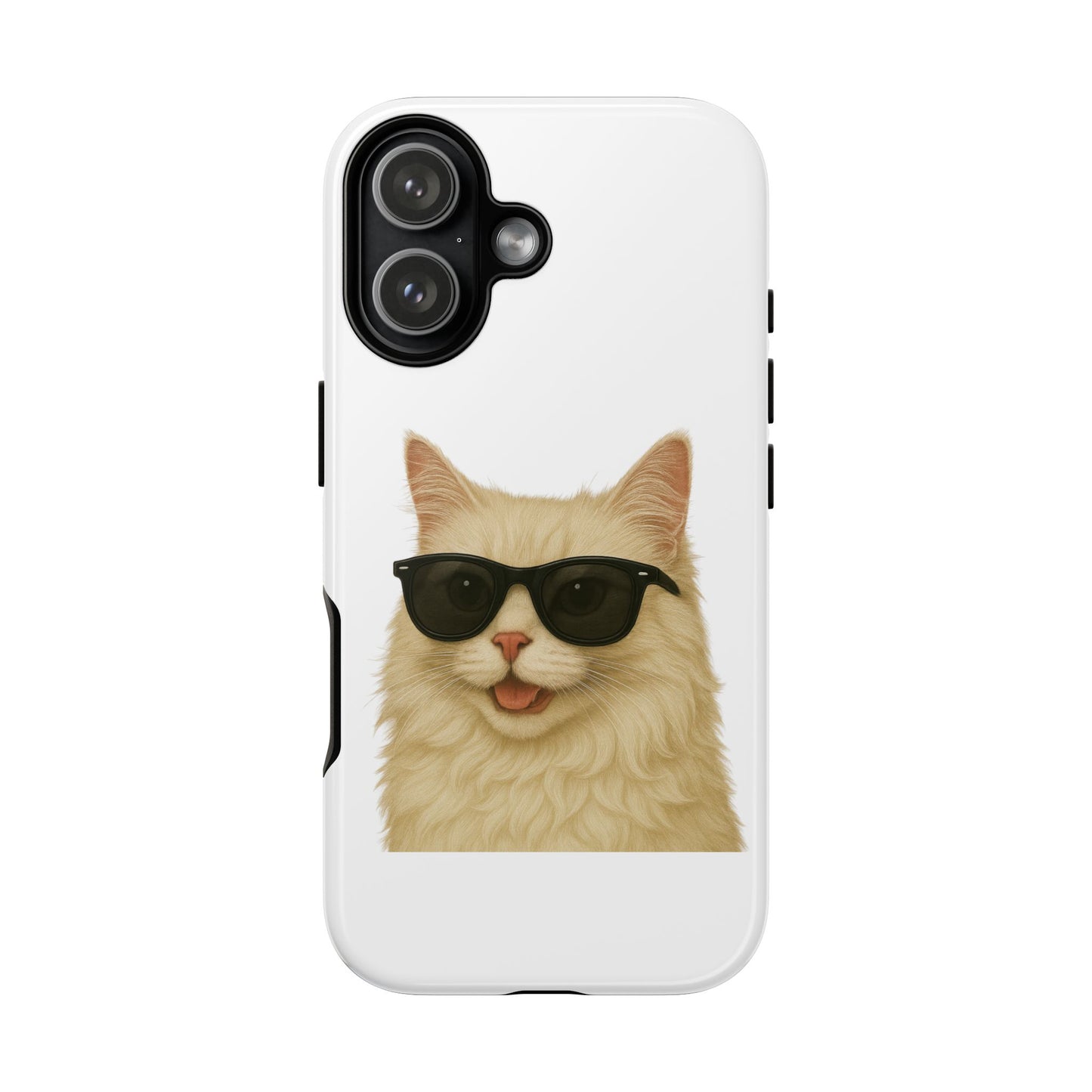 Cream Longhair Cat Wearing Sunglasses - Tough Phone Case
