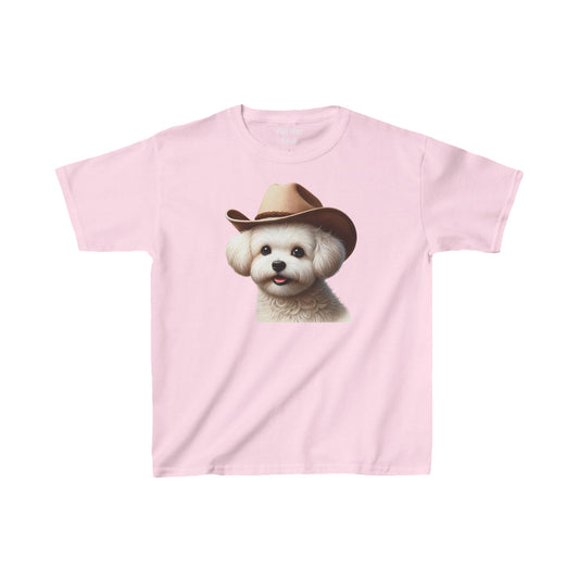 Maltese Wearing Cowboy Hat Youth T-Shirt - Too Cute Pets