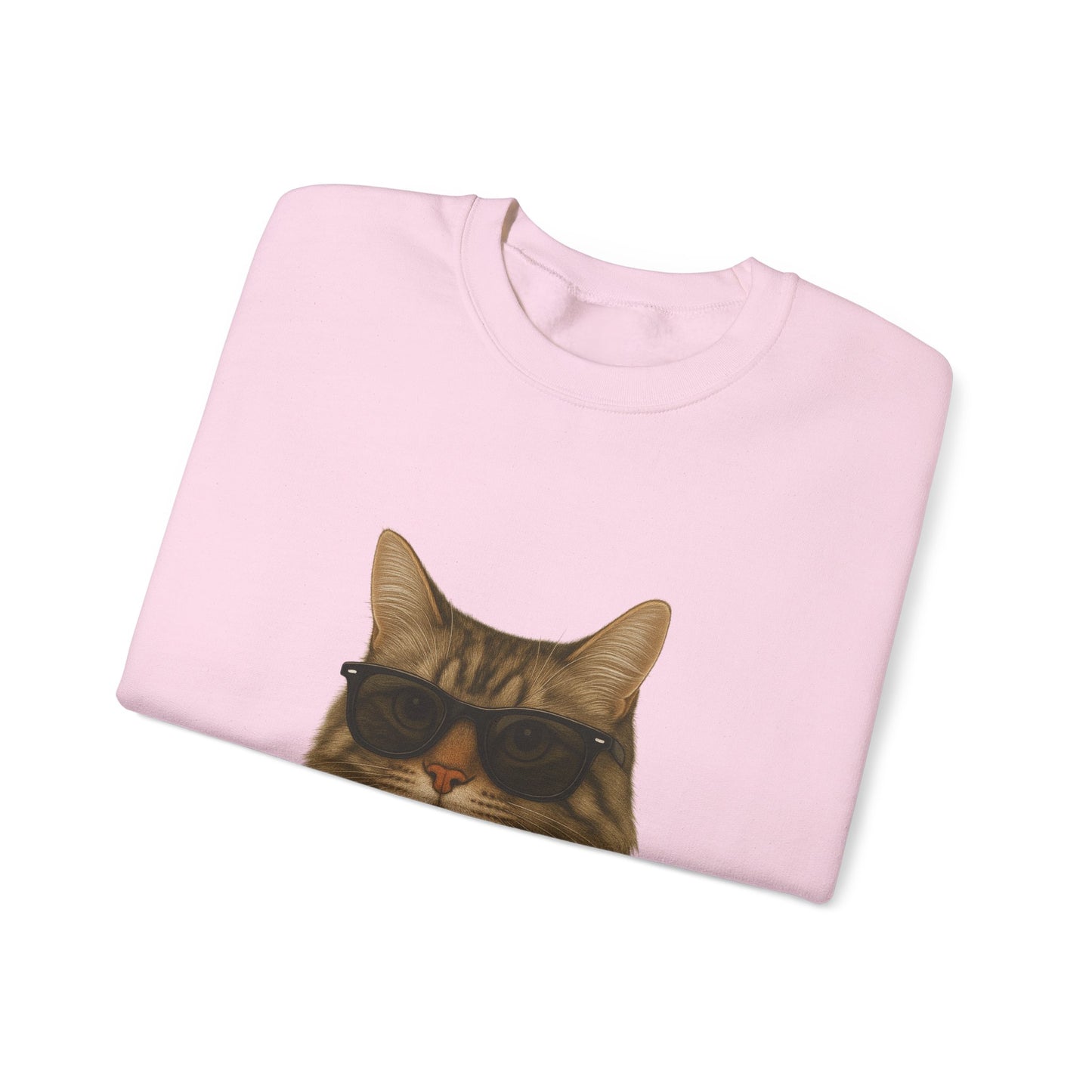 Siberian Cat Wearing Sunglasses - Adult Crewneck Sweatshirt