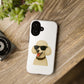 White Poodle Wearing Sunglasses - Tough Phone Case