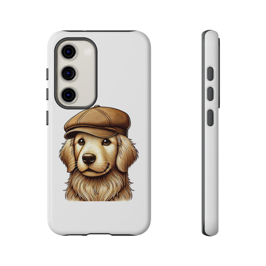 Golden Retriever Wearing a Newsboy Cap - Tough Phone Case