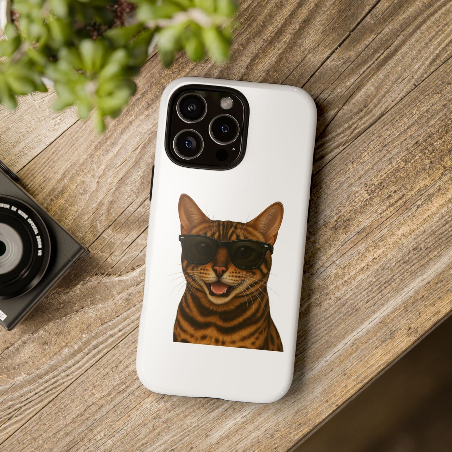 Bengal Cat Wearing Sunglasses - Tough Phone Case