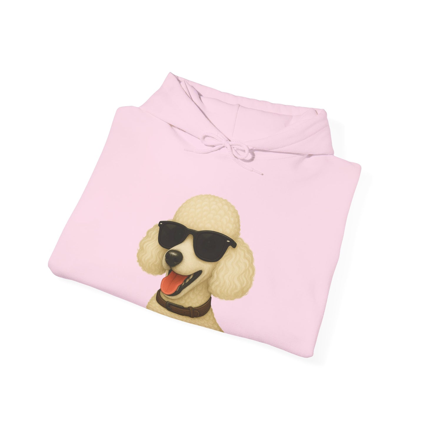 White Poodle Wearing Sunglasses - Adult Hoodie