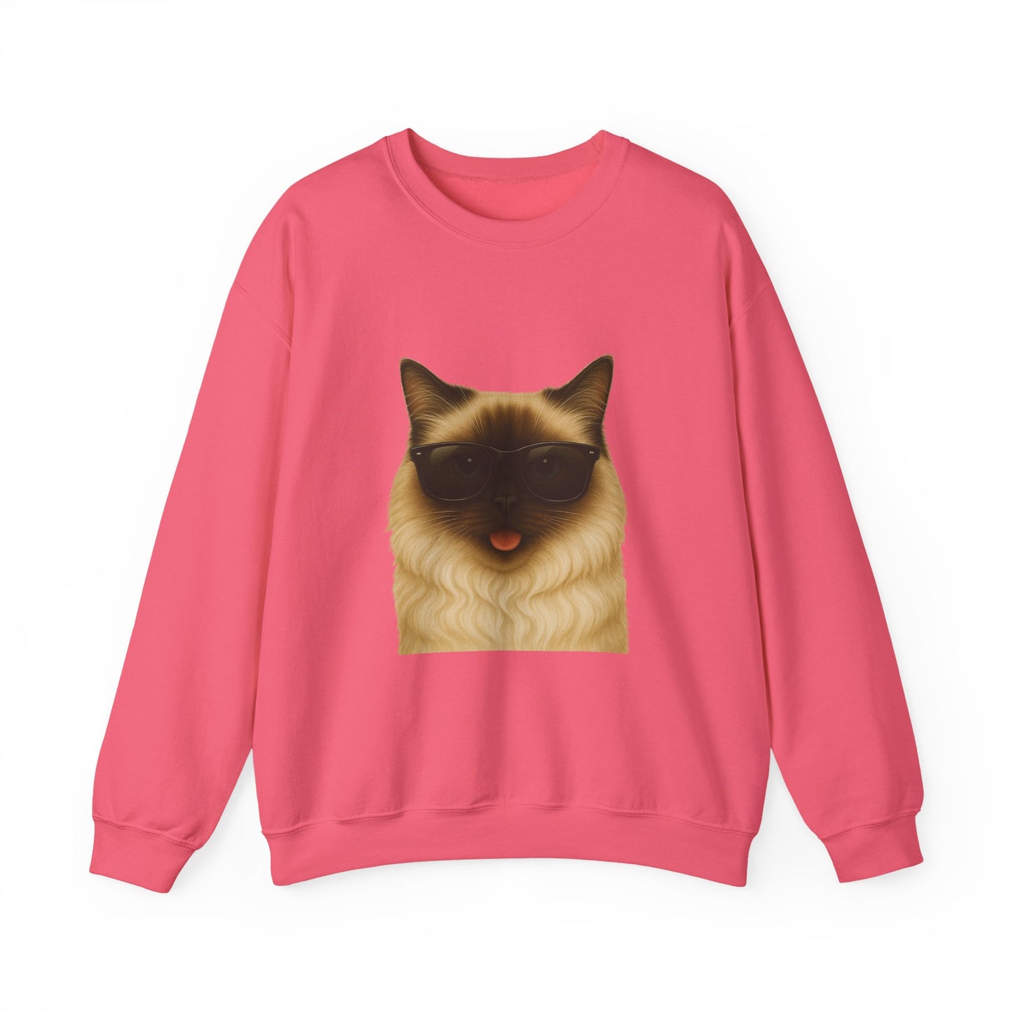 Ragdoll Cat Wearing Sunglasses - Adult Crewneck Sweatshirt