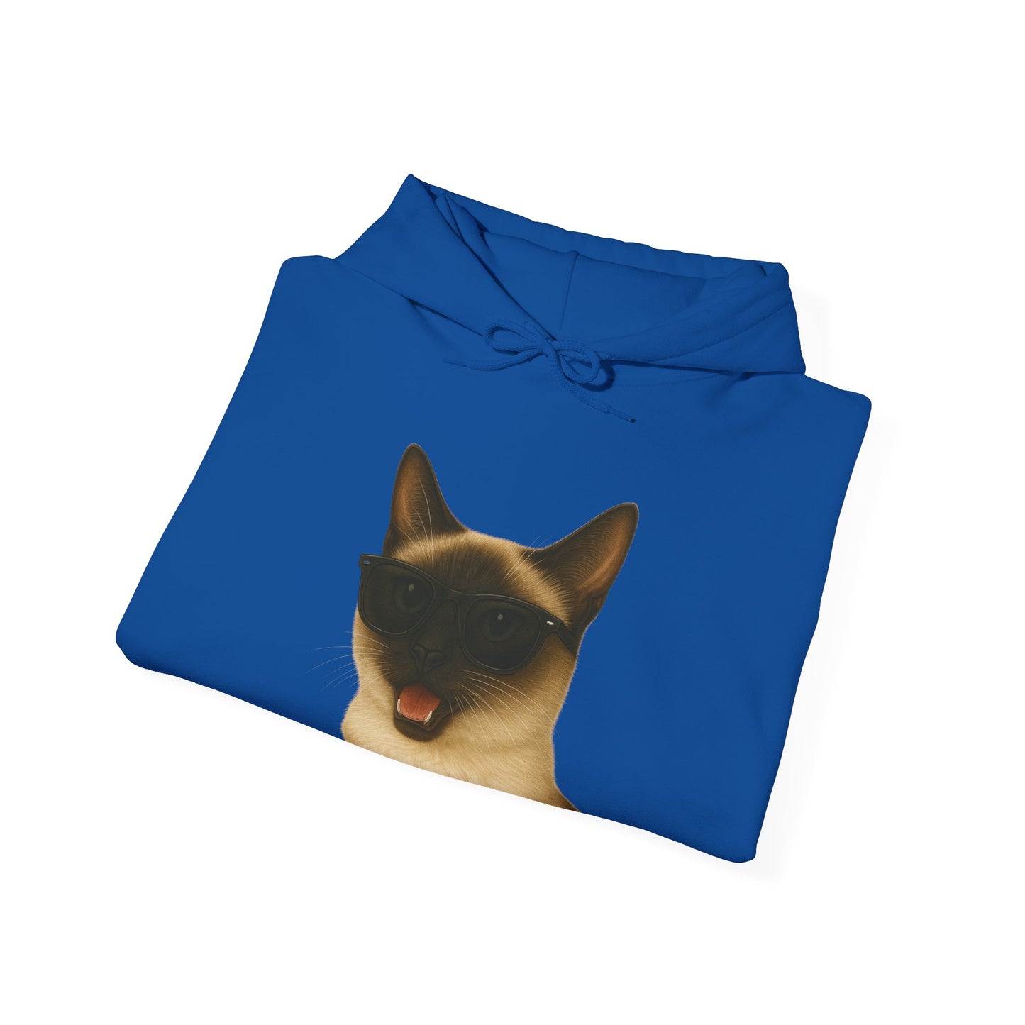 Siamese Cat Wearing Sunglasses - Adult Hoodie