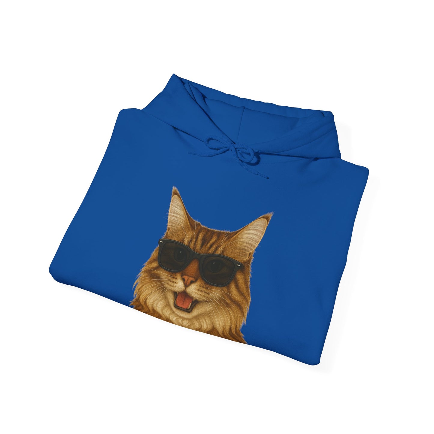 Maine Coon Wearing Sunglasses - Adult Hoodie
