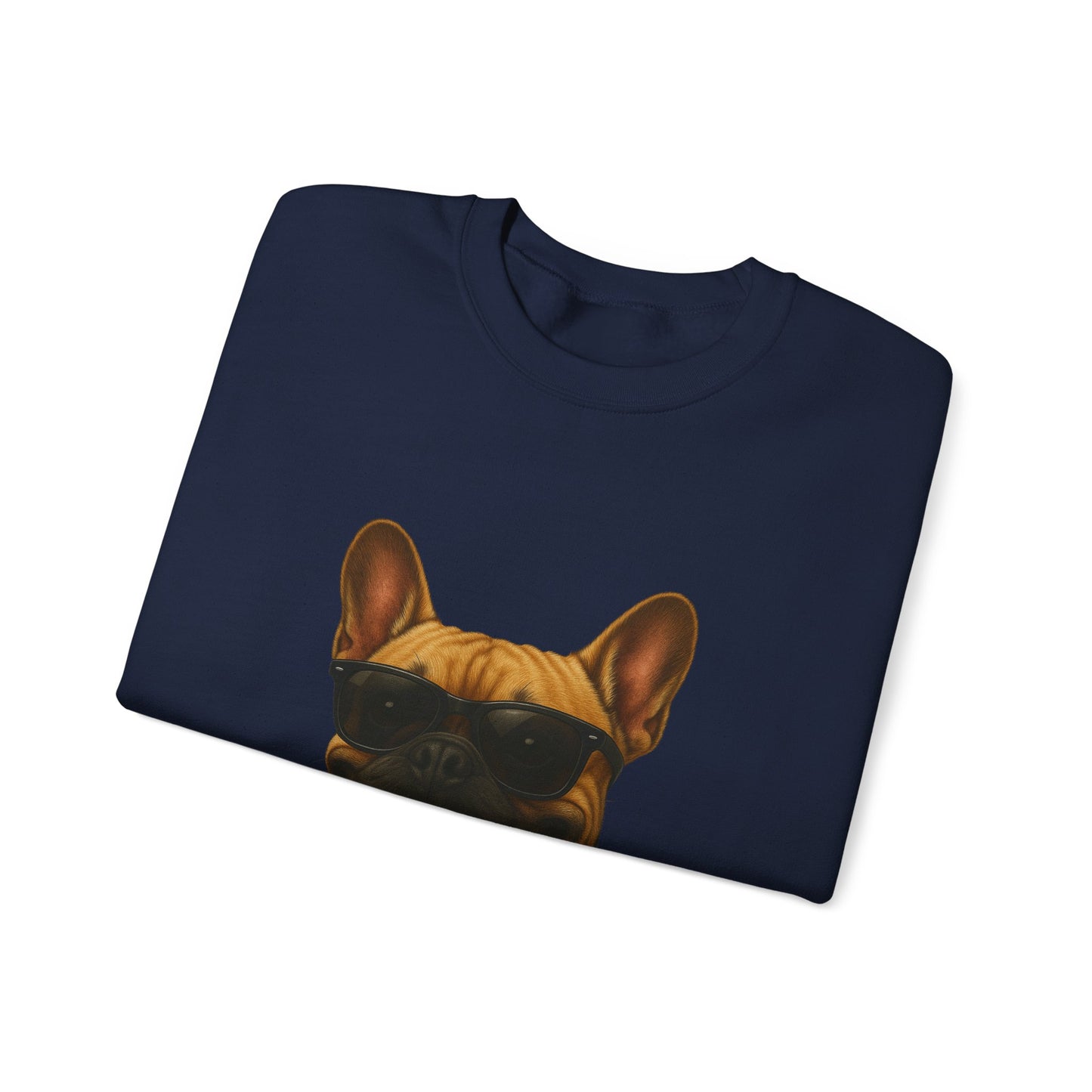 French Bulldog Wearing Sunglasses - Adult Crewneck Sweatshirt