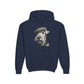Airedale Terrier Wearing Tweed Flat Cap (Black and White)-  Youth Hoodie - Too Cute Pets