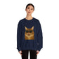 Maine Coon Wearing Sunglasses - Adult Crewneck Sweatshirt