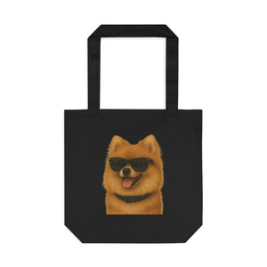 Pomeranian Wearing Sunglasses Cotton Tote Bag