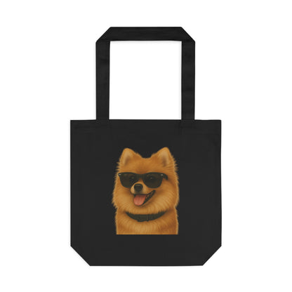 Pomeranian Wearing Sunglasses Cotton Tote Bag