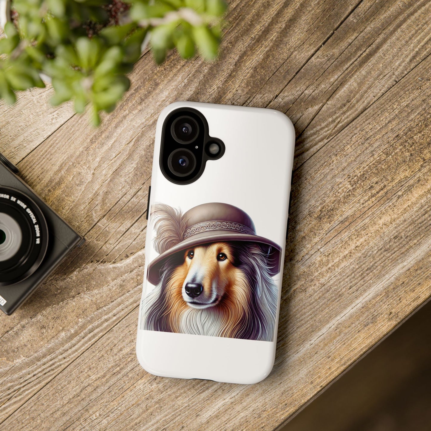 Collie Wearing a Cloche Hat - Tough Phone Case