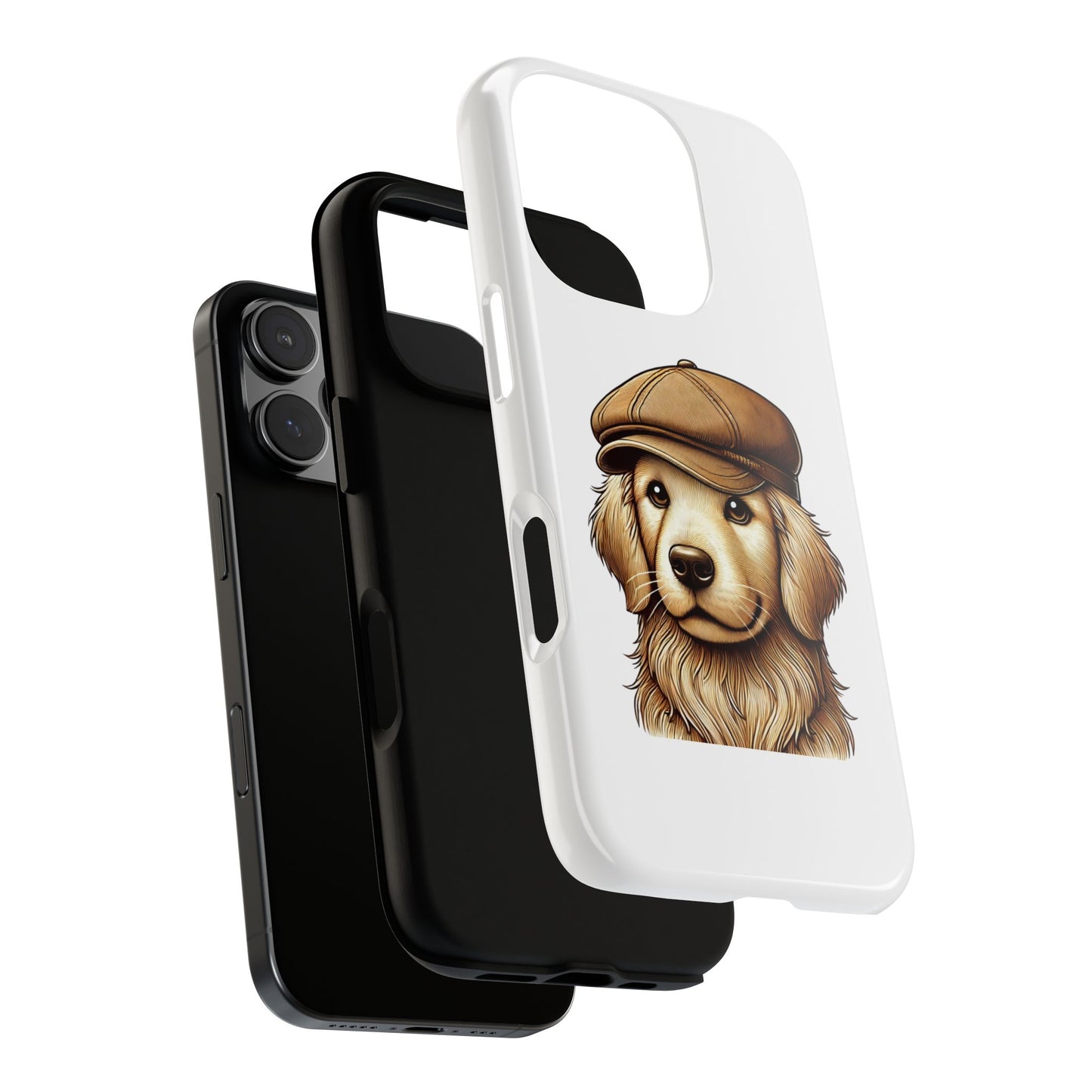 Golden Retriever Wearing a Newsboy Cap - Tough Phone Case