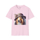 Collie Wearing Cloche Hat - Adult T-Shirt - Too Cute Pets